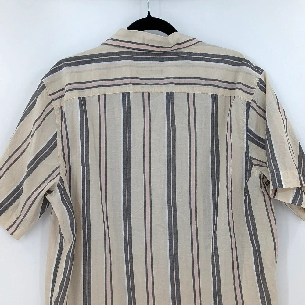 Resort Stripe Button Down Shirt Cotton Banana Republic Standard Fit M‎